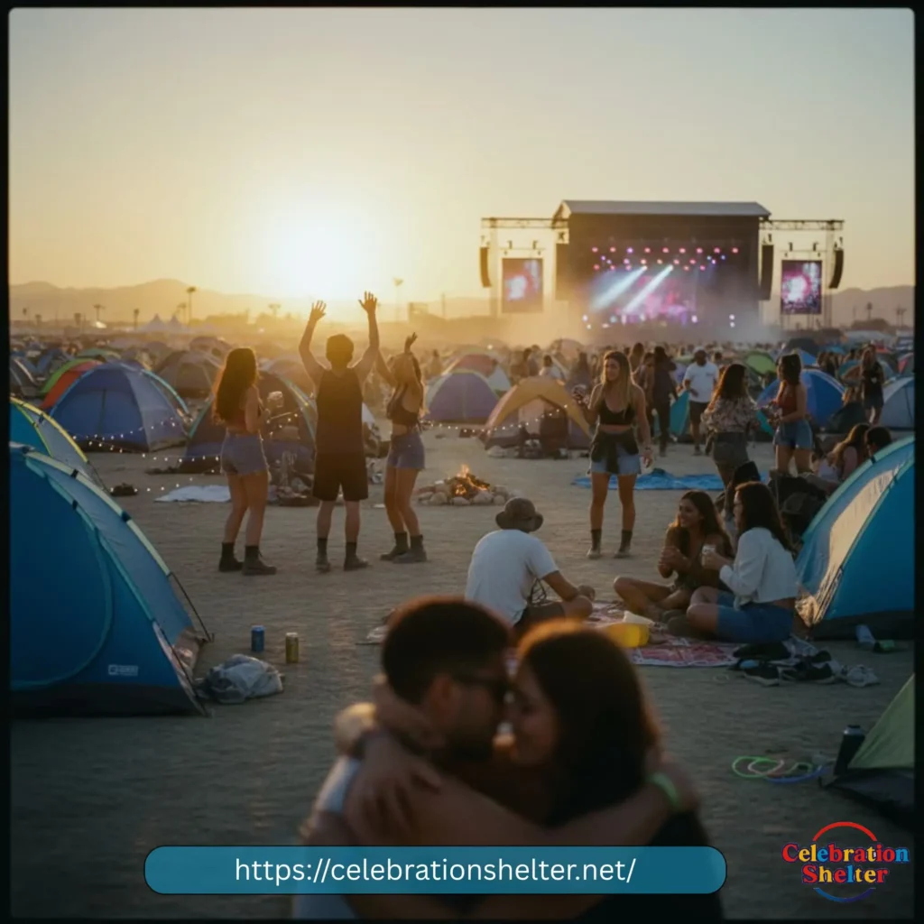 Camping at music festivals