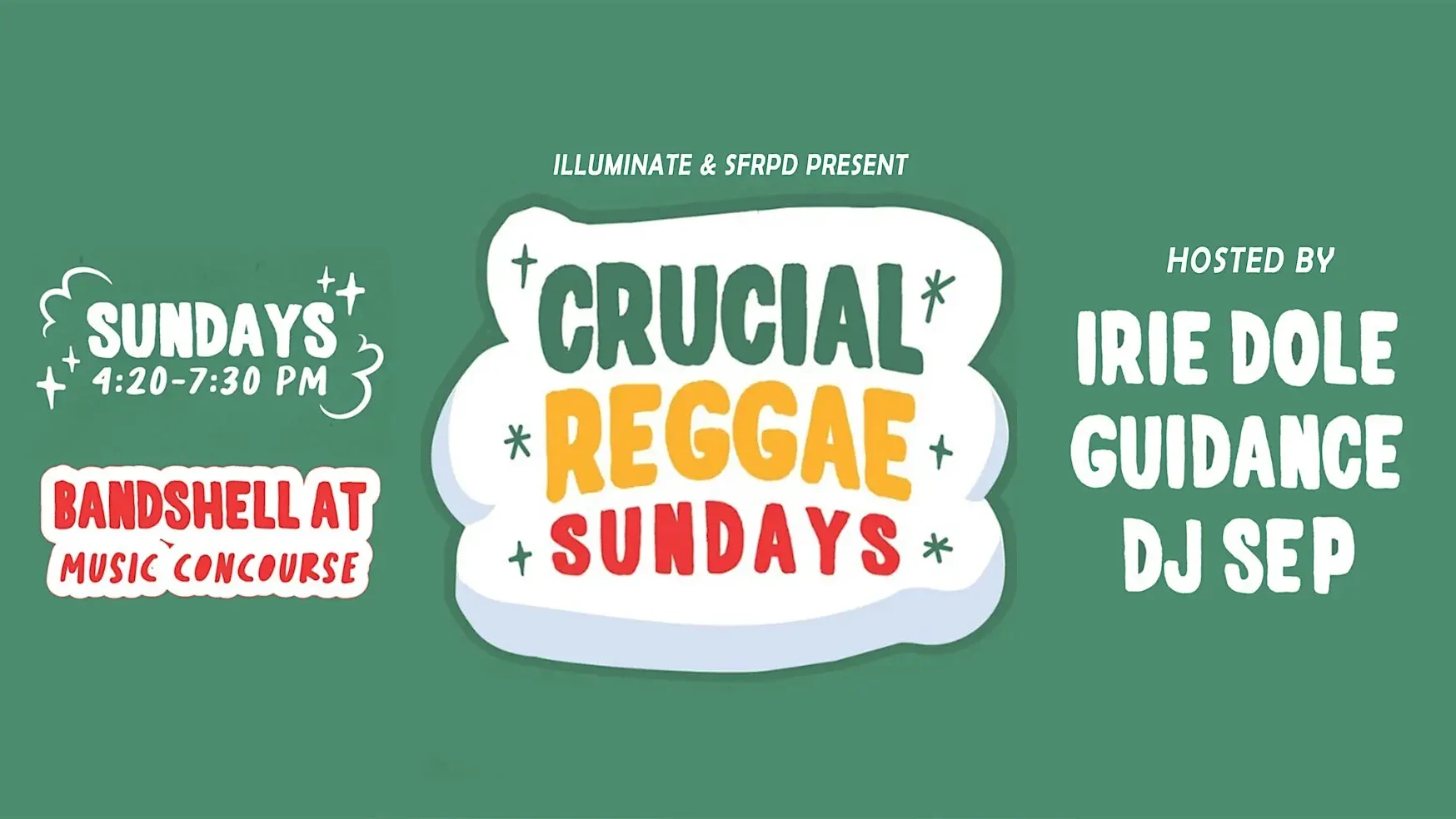 Crucial Reggae Sundays: Free Weekly Reggae Concert in Golden Gate Park 2026 Crucial Reggae Sundays: Free Weekly Reggae Concert in Golden Gate Park 2026