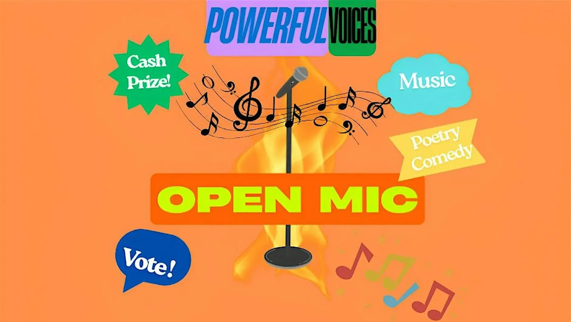 Powerful Voices Open Mic Show – Live Music, Comedy, Poetry+ More! Powerful Voices Open Mic Show - Live Music, Comedy, Poetry+ More!